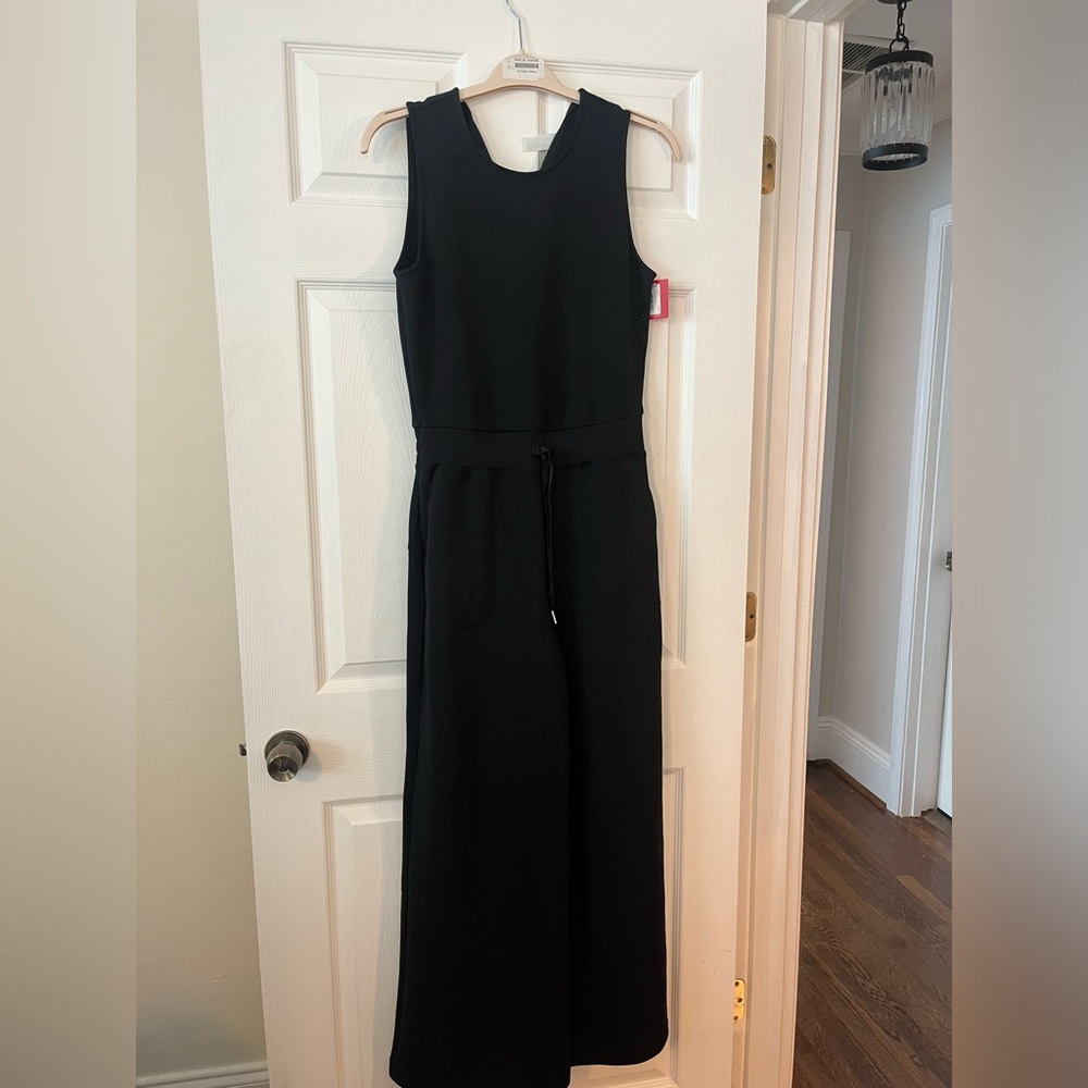 SPANX Black Sleeveless Wide-Leg Jumpsuit
